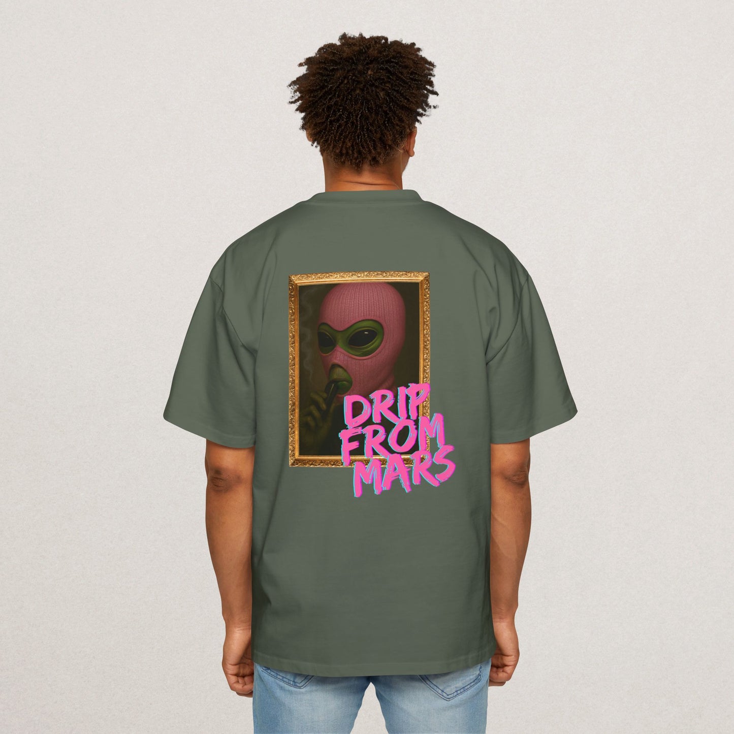 Men's Heavy Oversized Tee with 'Drip From Mars'