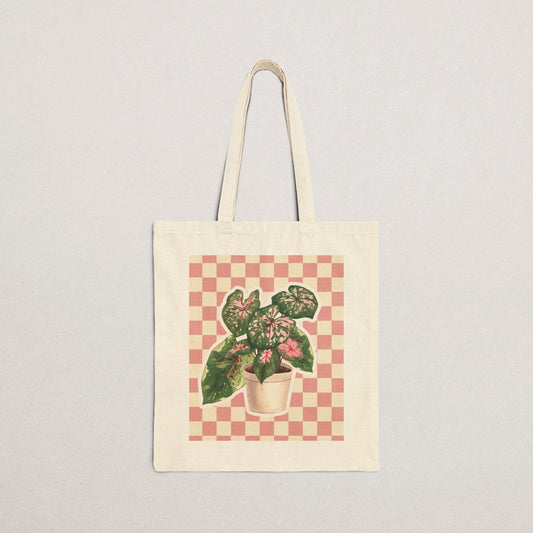 Botanical Tote Bag with Plant Design