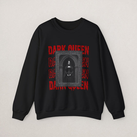 Dark Queen Unisex Sweatshirt, Gothic Fashion Crewneck, Vintage Inspired Apparel, Halloween Gift, Cozy Streetwear