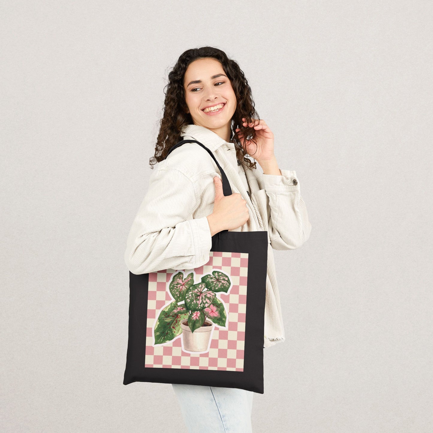 Botanical Tote Bag with Plant Design