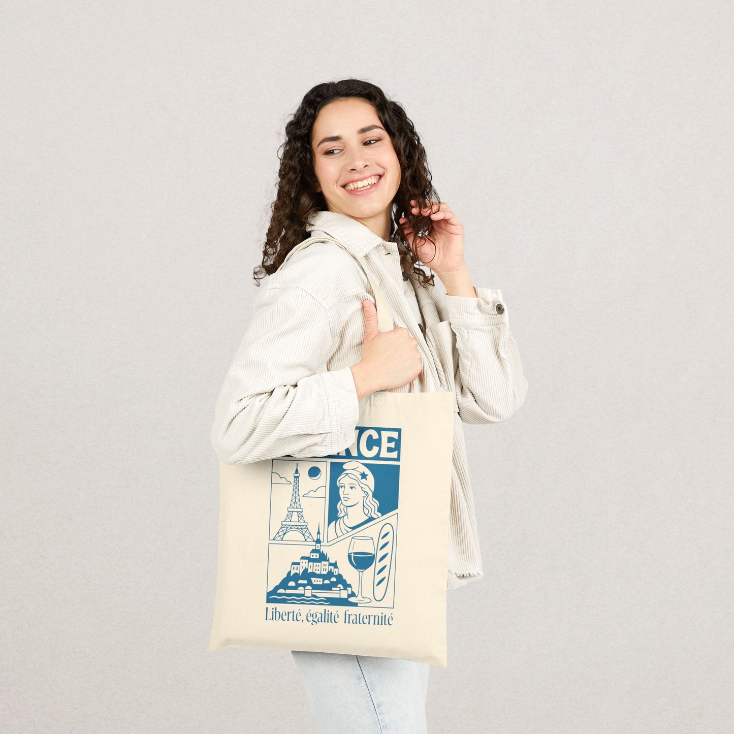Parisian Cotton Canvas Tote Bag